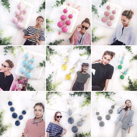 🆑 "Libby" Earrings || Gray & White Ombré Bon Bon - Picture 8 of 10